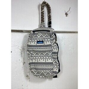 KAVU WHITE AZTEC ROPE HANDLE SLING PURSE 15 X 10